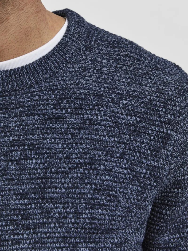 Selected Pullover & Sweatshirts*SLHVINCE LS KNIT BUBBLE CREW NECK NOOS Dark Sapphire