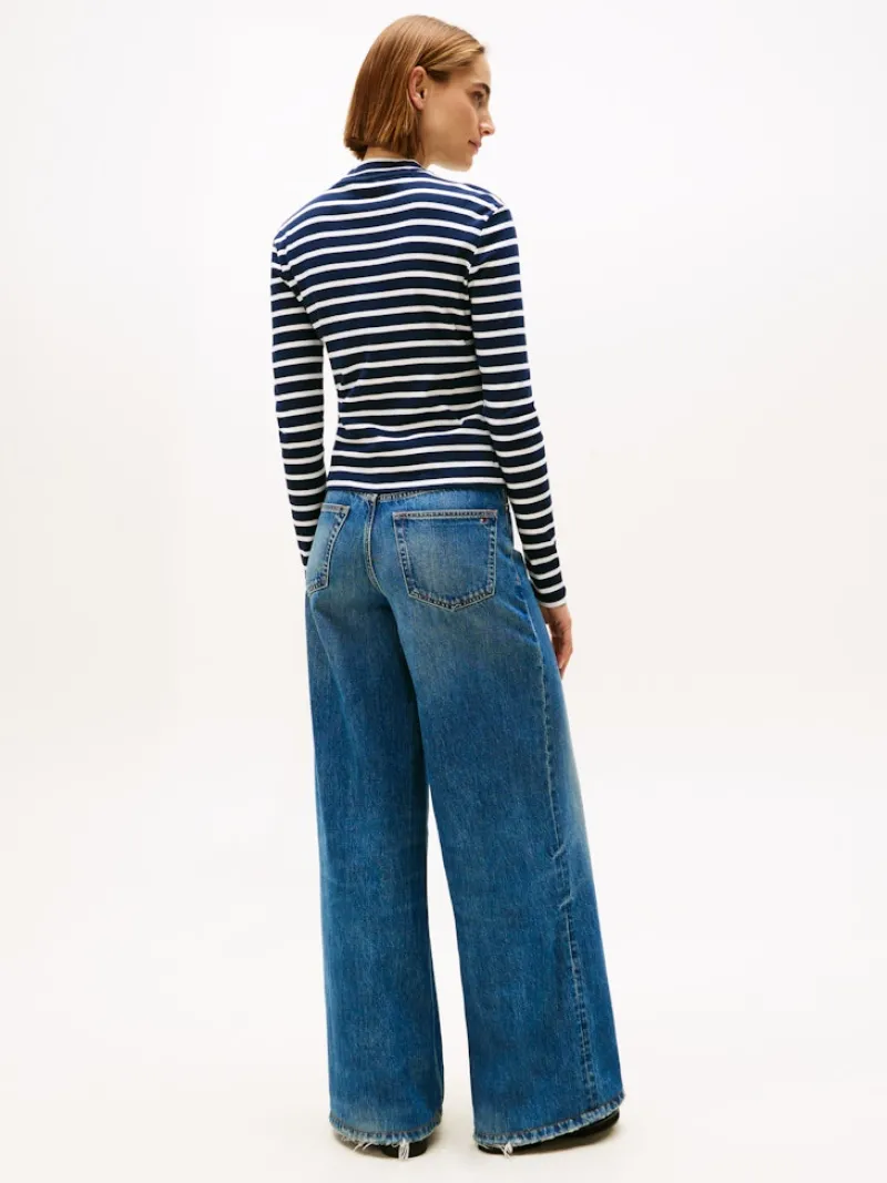 Tommy Hilfiger Shirts*SLIM CODY MOCK-NK LS dark night navy- ecru stp