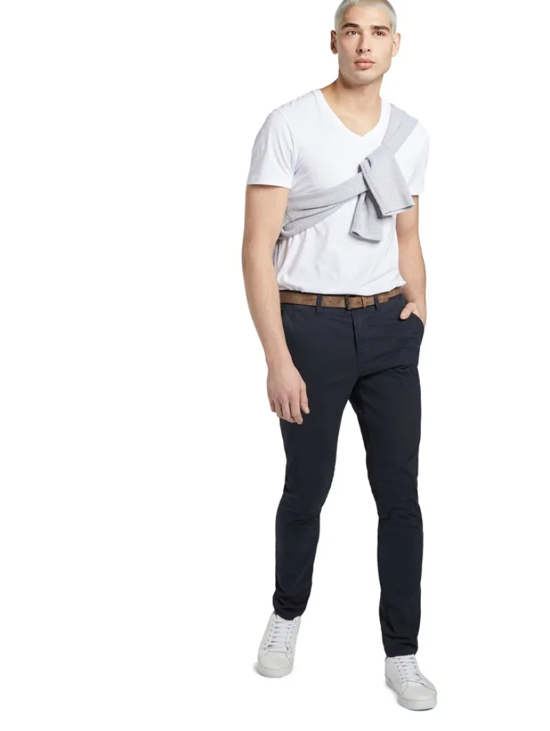 Tom Tailor Denim Hosen*Slim Fit Chino Hose mit Gürtel sky captain blue