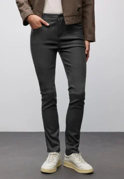 Street One Hosen*Slim Fit Coated Hose Black