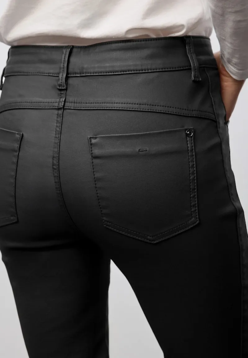 Street One Hosen*Slim Fit Coated Hose Black