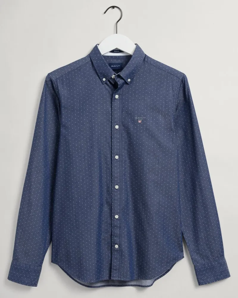 Gant Hemden|Big Boys*Slim Fit Dobby Oxford-Hemd mit Punkten persian blue