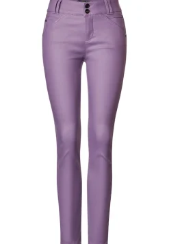 Street One Hosen*Slim Fit Hose mit Coating dusty lupine lilac