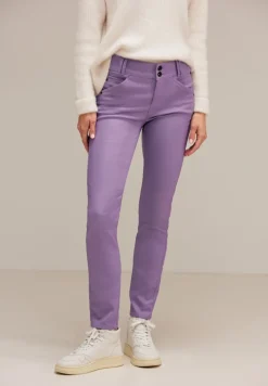 Street One Hosen*Slim Fit Hose mit Coating dusty lupine lilac