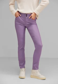 Street One Hosen*Slim Fit Hose mit Coating dusty lupine lilac