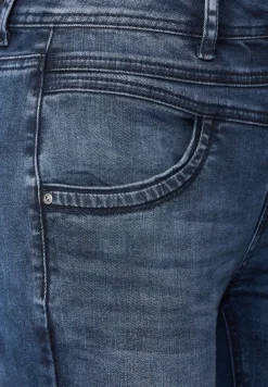 Street One Jeans*Slim Fit Jeans in High Waist dark indigo random wash