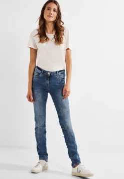 Cecil Jeans*Slim Fit Jeans in Mittelblau mid blue wash