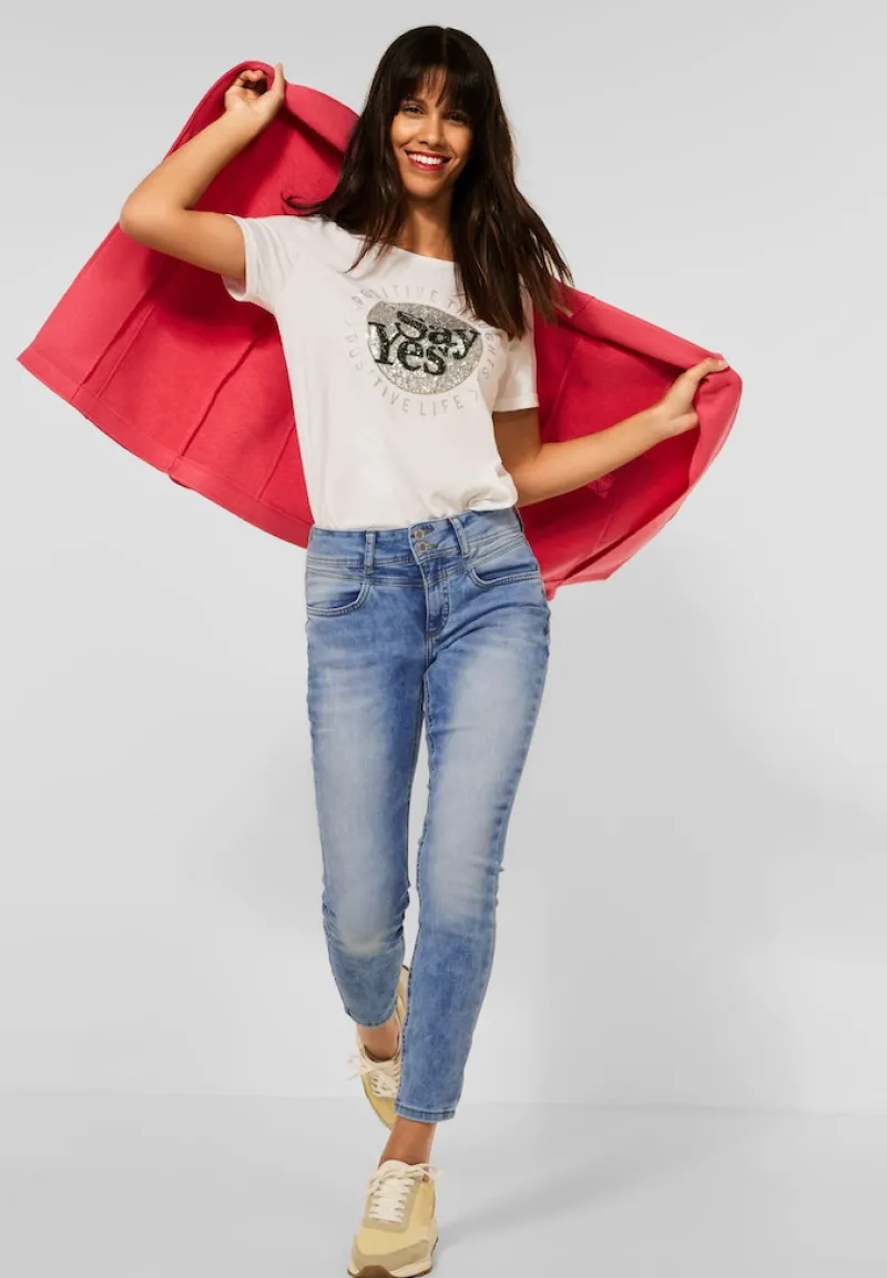 Street One Jeans*Slim Fit Jeans light blue random wash