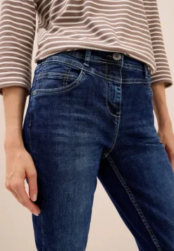 Cecil Jeans*Slim Fit Jeans mid blue used wash