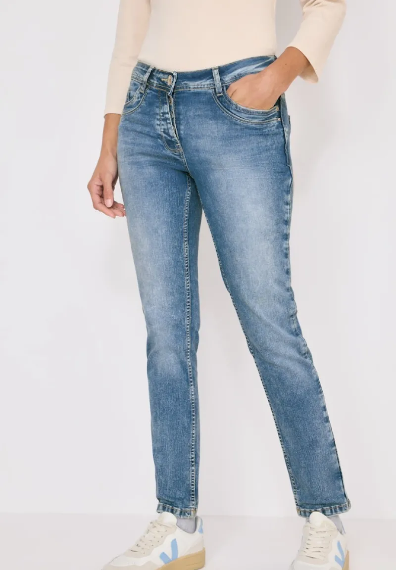 Cecil Jeans*Slim Fit Jeans mit Detail authentic used wash