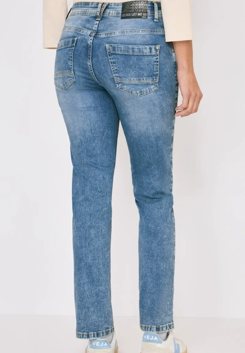 Cecil Jeans*Slim Fit Jeans mit Detail authentic used wash