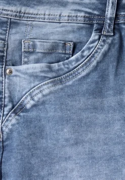 Cecil Shorts*Slim Fit Jeansshorts mid blue used wash
