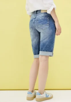 Cecil Shorts*Slim Fit Jeansshorts mid blue used wash