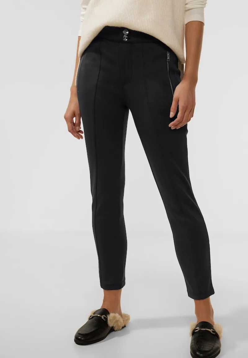 Street One Hosen*Slim Fit Scuba Hose Black