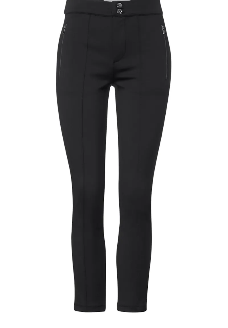 Street One Hosen*Slim Fit Scuba Hose Black