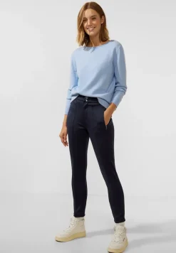 Street One Hosen*Slim Fit Scuba Hose deep blue