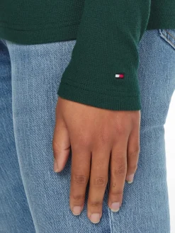 Tommy Hilfiger Shirts*SLIM MODAL RIB ROLL-NK TOP hunter