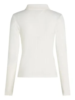Tommy Hilfiger Blusen*SLIM POINTELLE BTN DWN LS ancient white