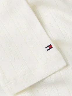 Tommy Hilfiger Blusen*SLIM POINTELLE BTN DWN LS ancient white