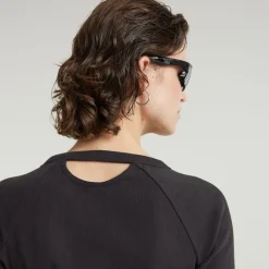 G-star Raw Shirts*Slim rib keyhole r t ls wmn dk black