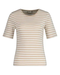 Gant Shirts*SLIM STRIPED T-SHIRT dry sand