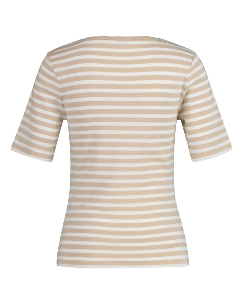 Gant Shirts*SLIM STRIPED T-SHIRT dry sand