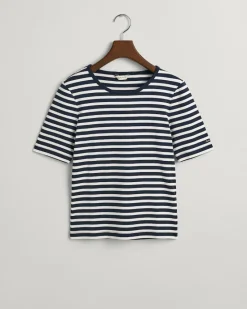 Gant Shirts*SLIM STRIPED T-SHIRT evening blue