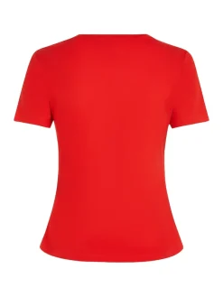 Tommy Hilfiger Shirts*SLIM TRACK HILFIGER C-NK SS fierce red