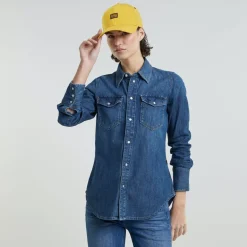 G-star Raw Blusen*Slim Western shirt ls wmn worn in windward