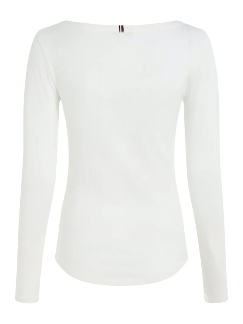 Tommy Hilfiger Shirts*SLIM 5X2 RIB O-NK LS ecru