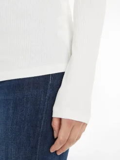 Tommy Hilfiger Shirts*SLIM 5X2 RIB O-NK LS ecru