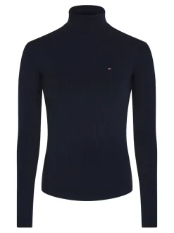 Tommy Hilfiger Shirts*SLIM 5X2 RIB ROLL-NK LS desert sky