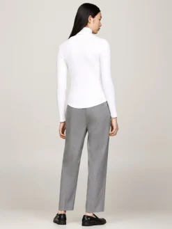 Tommy Hilfiger Shirts*SLIM 5X2 RIB ROLL-NK LS ecru