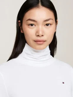 Tommy Hilfiger Shirts*SLIM 5X2 RIB ROLL-NK LS ecru