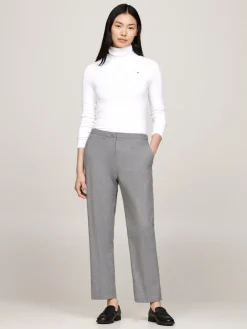 Tommy Hilfiger Shirts*SLIM 5X2 RIB ROLL-NK LS ecru