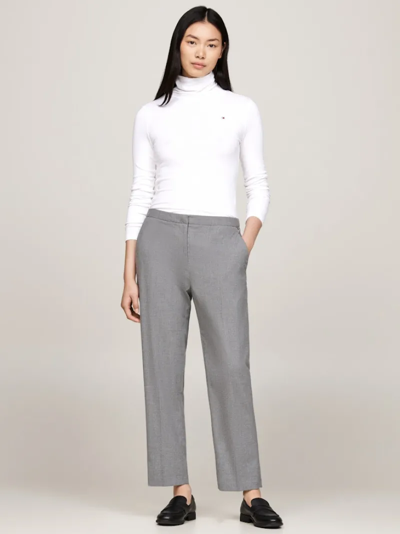 Tommy Hilfiger Shirts*SLIM 5X2 RIB ROLL-NK LS ecru