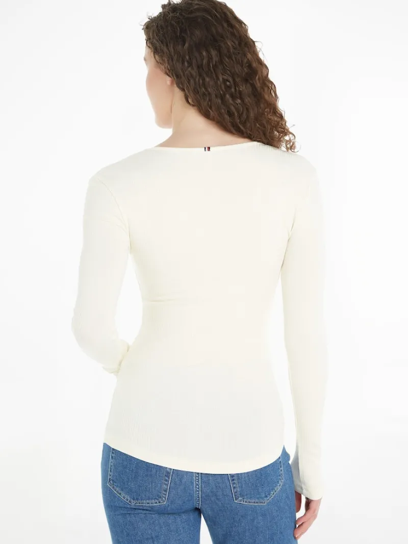 Tommy Hilfiger Shirts*SLIM 5X2 RIB SCOOP-NK LS calico