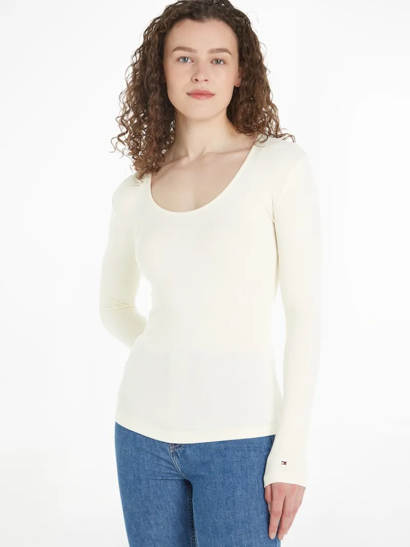 Tommy Hilfiger Shirts*SLIM 5X2 RIB SCOOP-NK LS calico