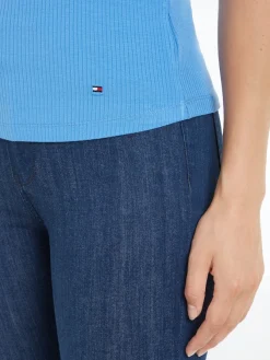 Tommy Hilfiger Shirts*SLIM 5X2 RIB TANK TOP NS blue spell