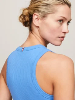 Tommy Hilfiger Shirts*SLIM 5X2 RIB TANK TOP NS blue spell