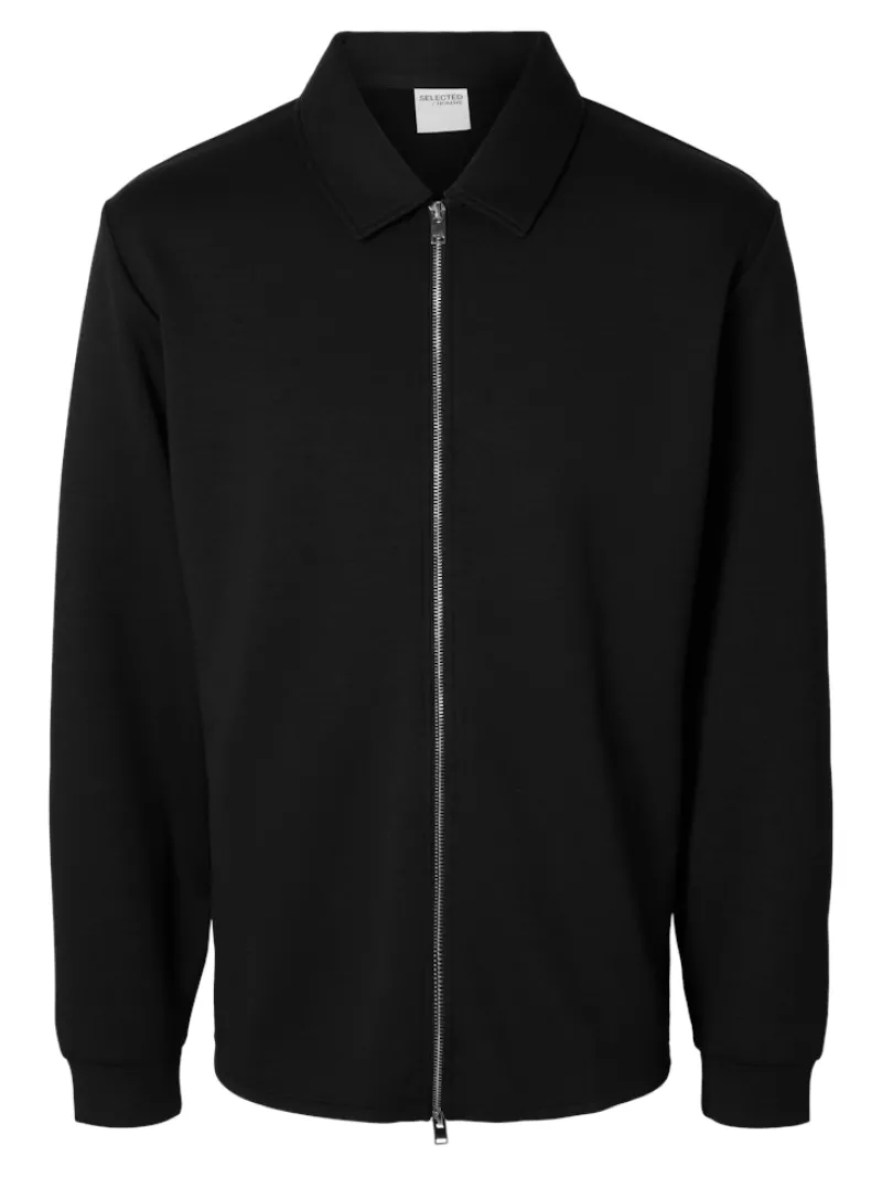 Selected Pullover & Sweatshirts*SLMEMANUEL SOFT FULL ZIP SWEAT NOOS Black