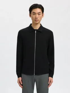 Selected Pullover & Sweatshirts*SLMEMANUEL SOFT FULL ZIP SWEAT NOOS Black