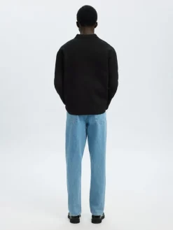 Selected Pullover & Sweatshirts*SLMMIKE LIGHT POLO CARDIGAN NOOS Black