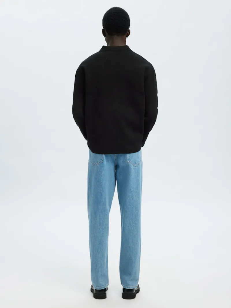 Selected Pullover & Sweatshirts*SLMMIKE LIGHT POLO CARDIGAN NOOS Black