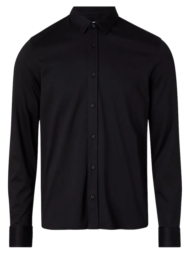 Calvin Klein Hemden|Big Boys*SMOOTH COTTON POCKET SLIM SHIRT ck black