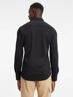 Calvin Klein Hemden|Big Boys*SMOOTH COTTON POCKET SLIM SHIRT ck black
