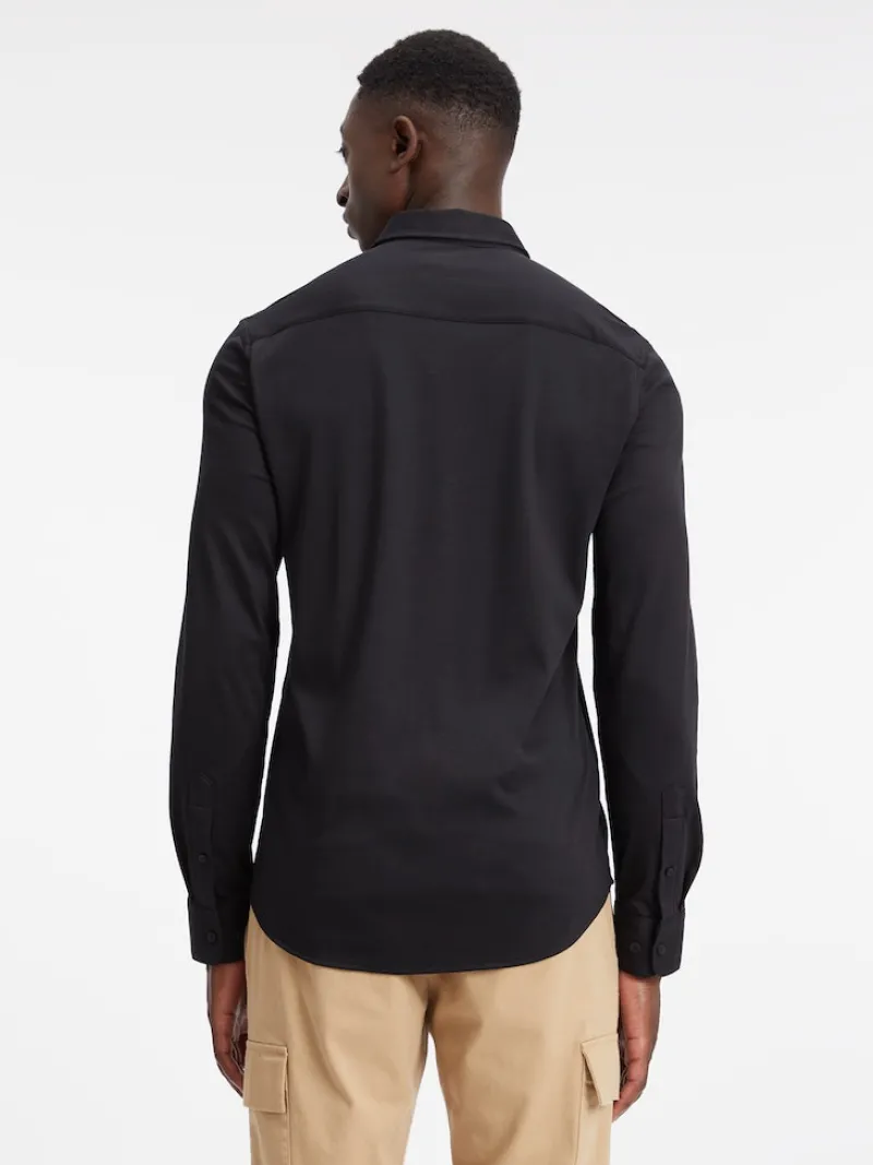 Calvin Klein Hemden|Big Boys*SMOOTH COTTON POCKET SLIM SHIRT ck black
