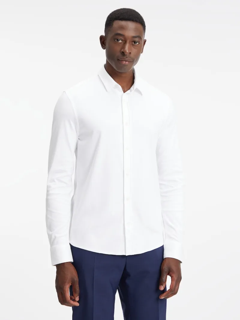 Calvin Klein Hemden|Big Boys*SMOOTH COTTON POCKET SLIM SHIRT Bright White