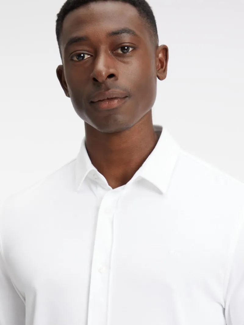 Calvin Klein Hemden|Big Boys*SMOOTH COTTON POCKET SLIM SHIRT Bright White
