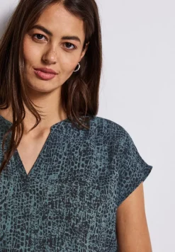 Street One Blusen*Snake Print Blusenshirt deepwater blue
